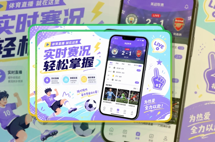 海报式引导 · 赛事App入口 · 常用功能集中打开界面展示